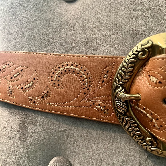 Cole Haan Tan Embroidered Belt - Picture 7 of 11